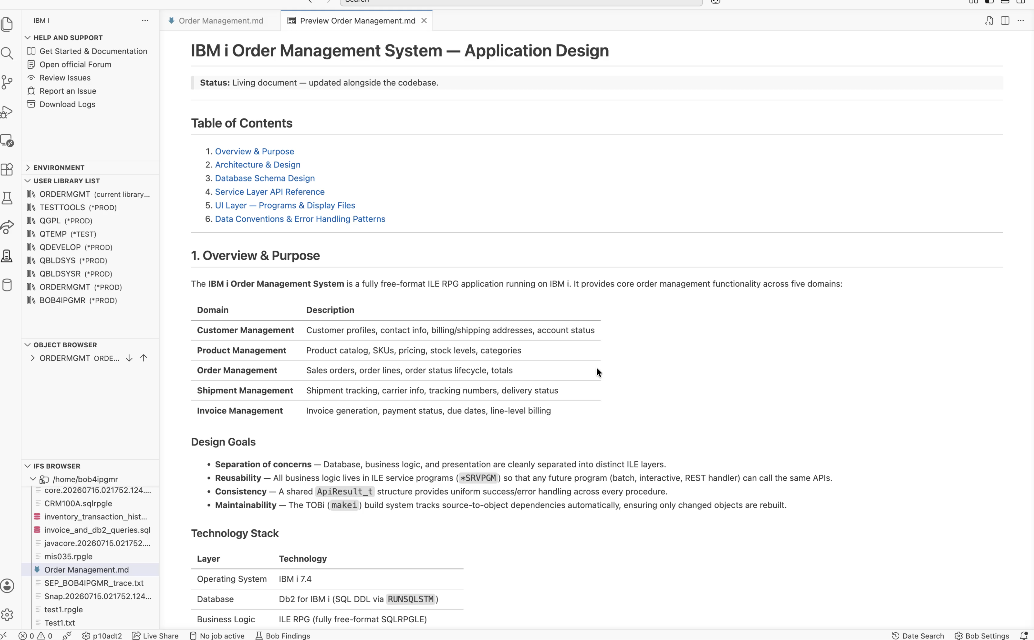 Design document used as the single source of truth for the application build
